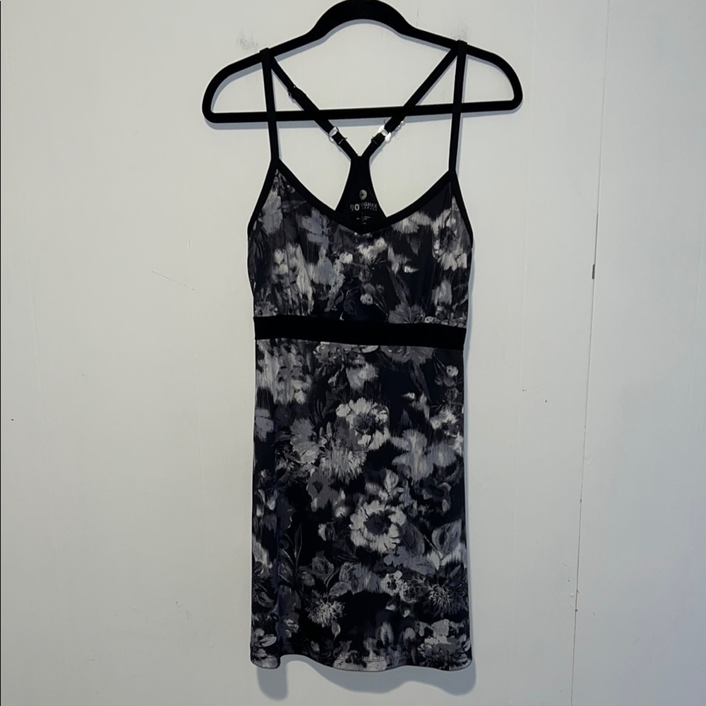 90 Degree By Reflex Women’s Black Floral Print Tank Dress Q44